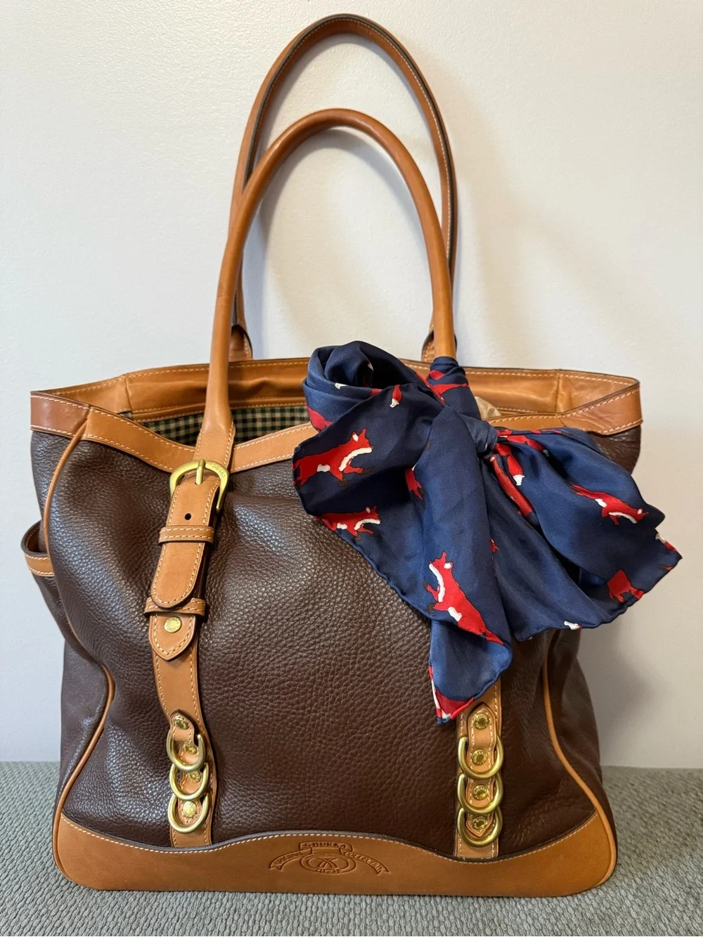 Joules silk fox print scarf